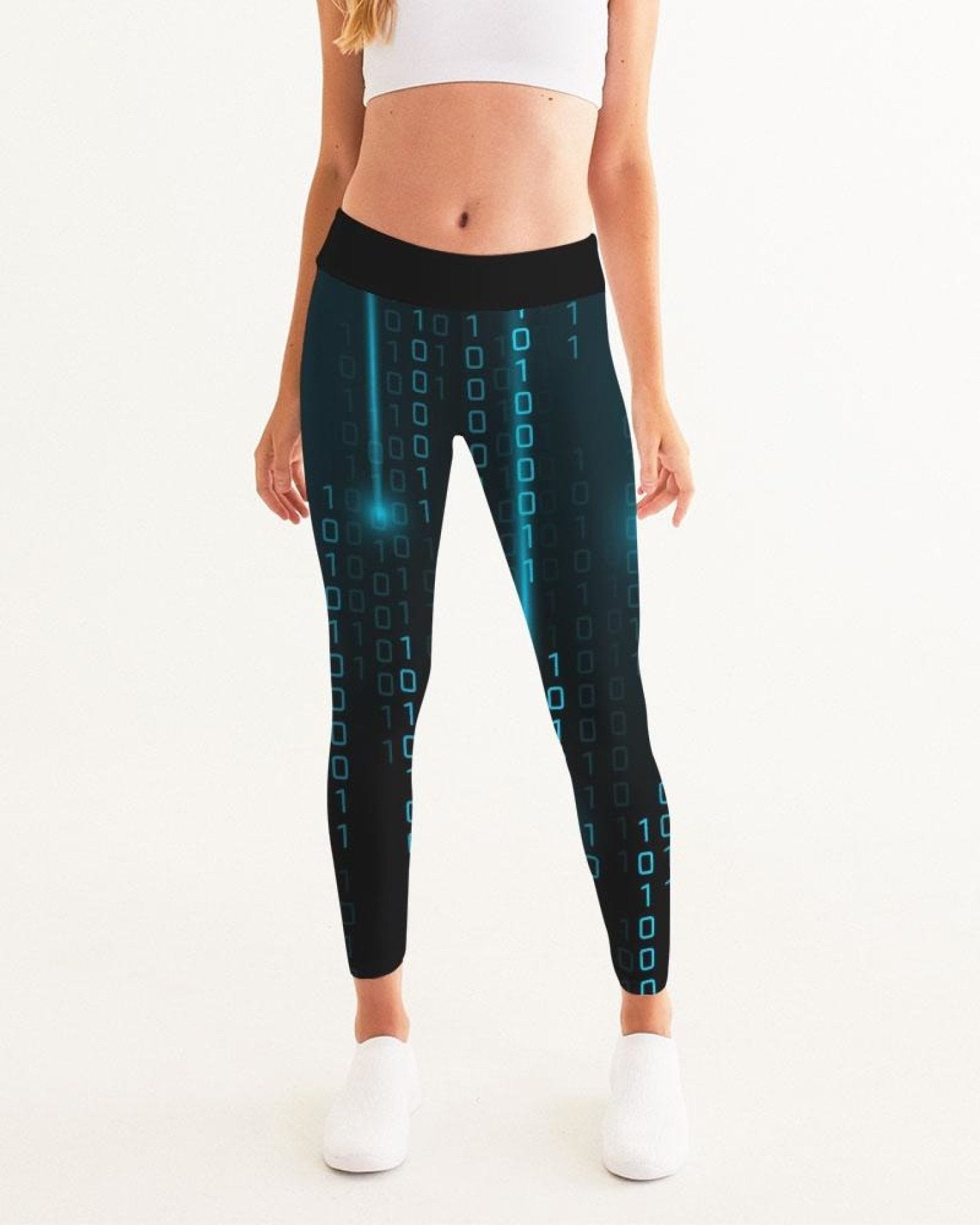 Blue Matrix Style Womens Leggings