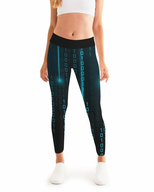 Blue Matrix Style Womens Leggings