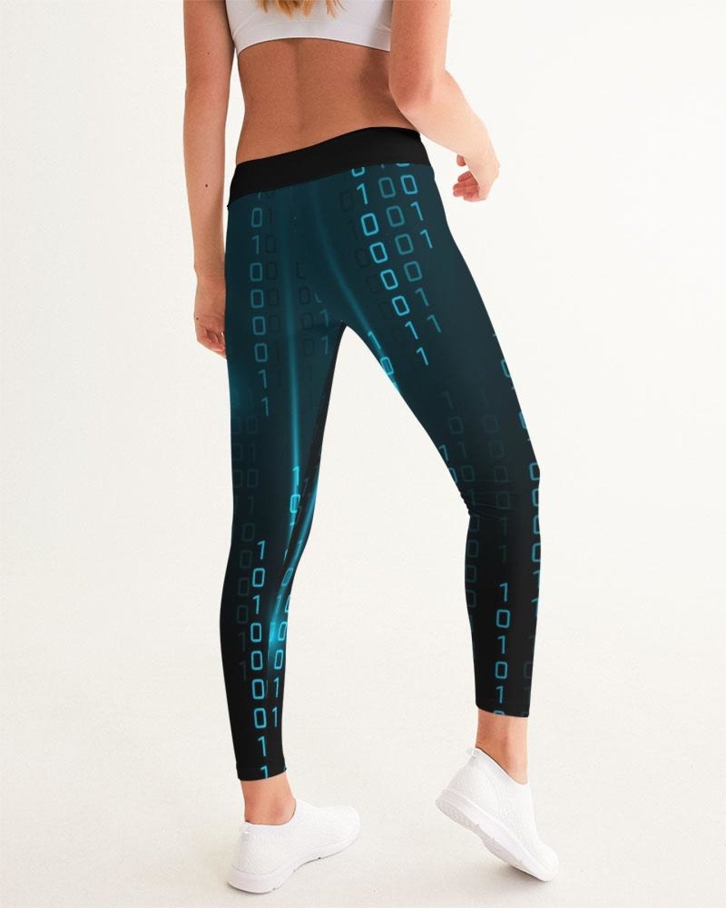 Blue Matrix Style Womens Leggings